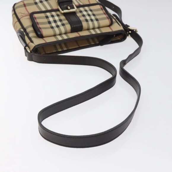 BURBERRY Nova Check Shoulder Bag PVC Beige Gold Auth - Picture 8 of 16
